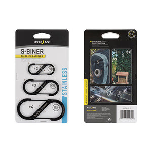 Karabiner S-Biner Gr.2/3/4 Edelstahl stainless 3er Pack