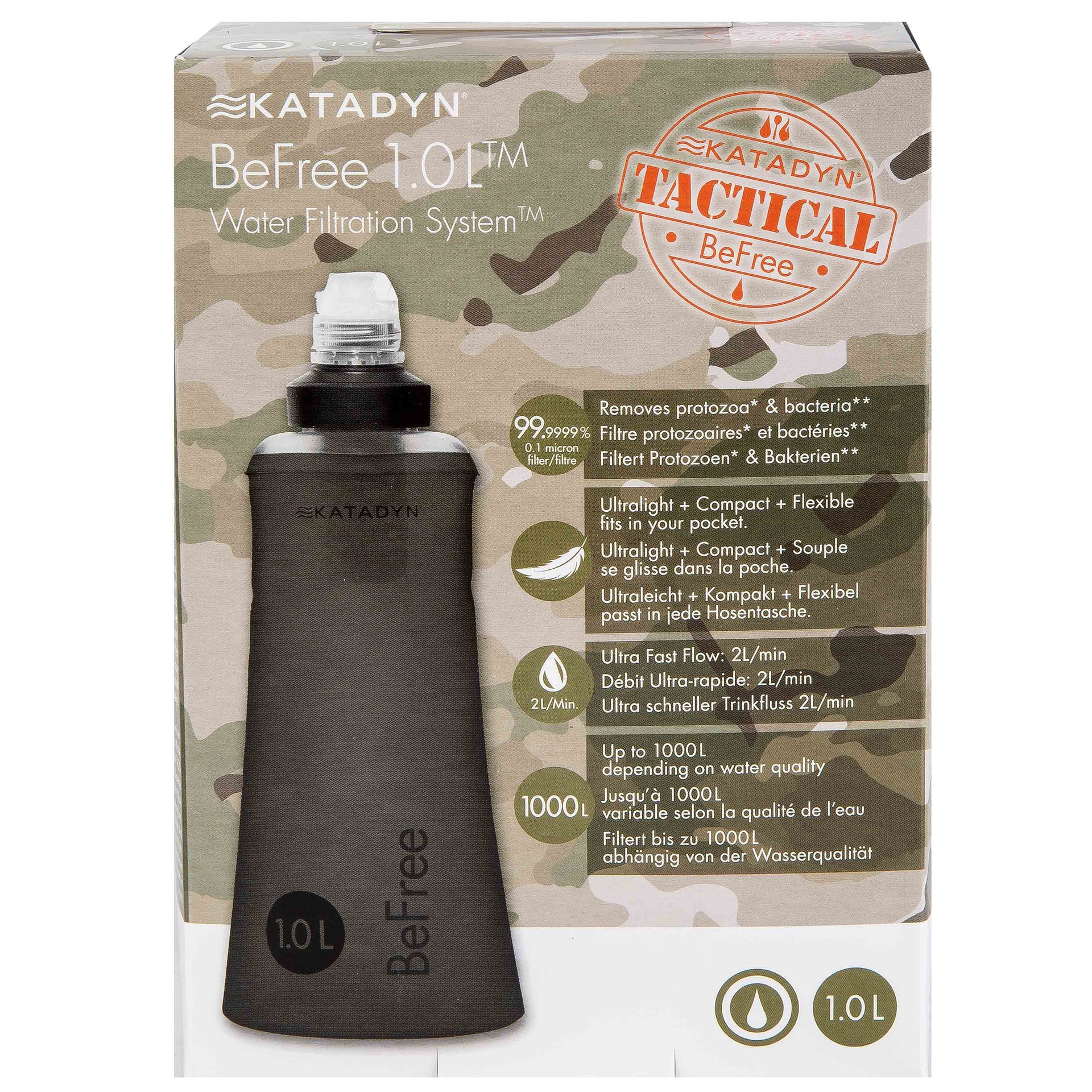 Katadyn filter system BeFree Tactical 1.0 liter black