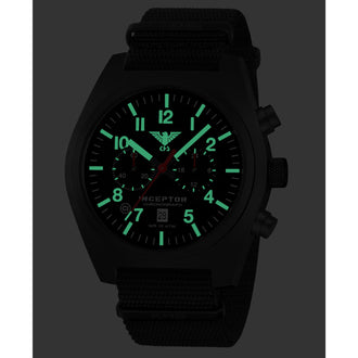 Watch Inceptor Black Steel Chronograph Natoband