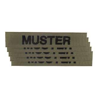 Name tapes set of 5 simple olive black