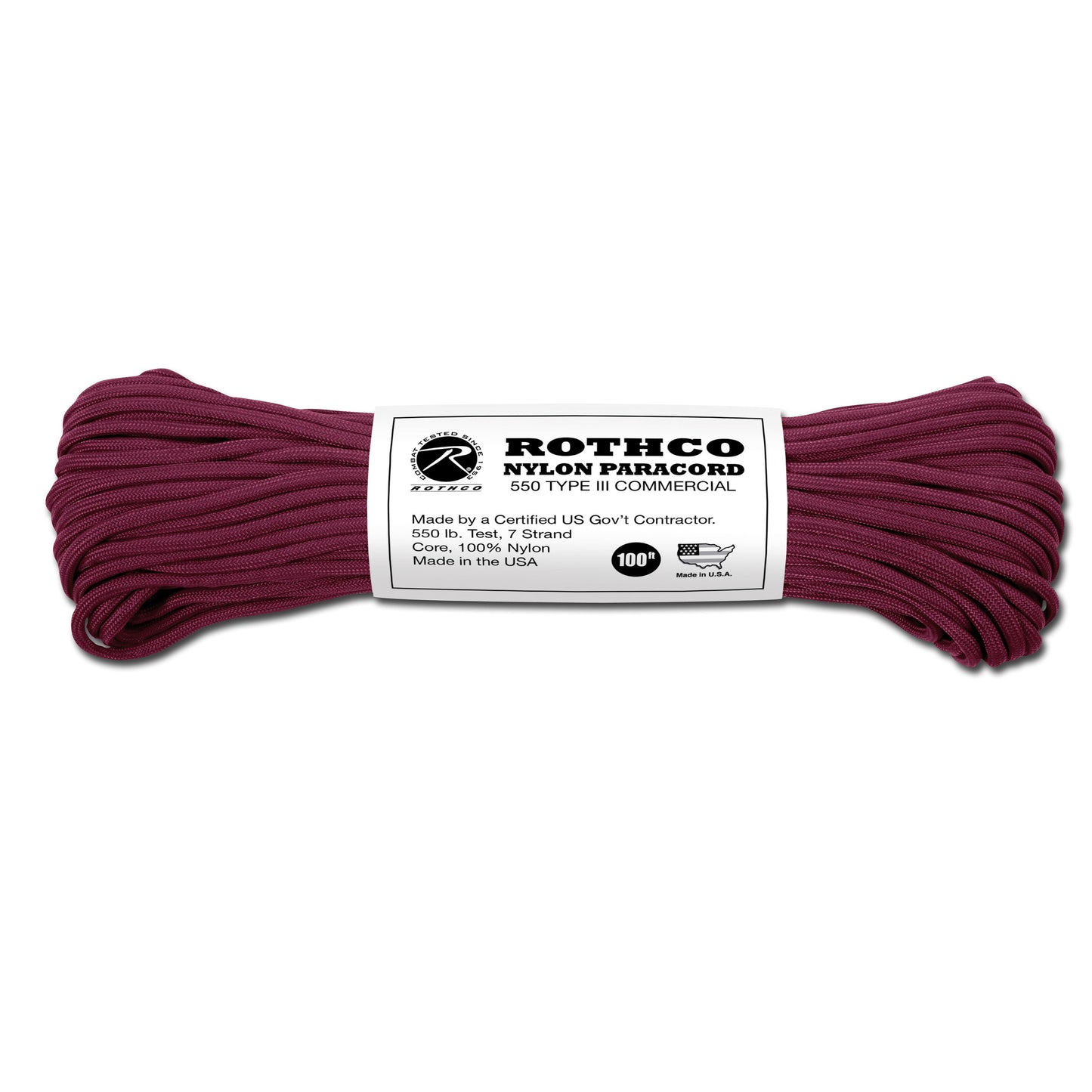 Rothco Fallschirmleine Nylon Type III 550 LB burgundy