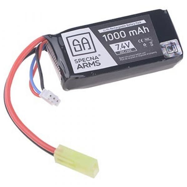 Specna Arms Li-Po Akku 7.4 V 1000 mAh 30/60C An/Peq Type