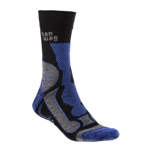 Hanwag Socken Merino Trek schwarz royal blue