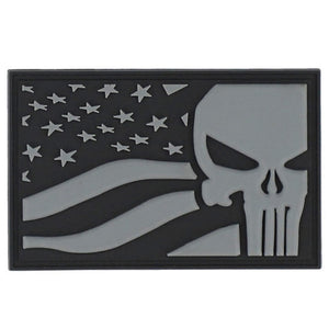 101 Inc. 3D Patch PVC Punisher USA Flag grey